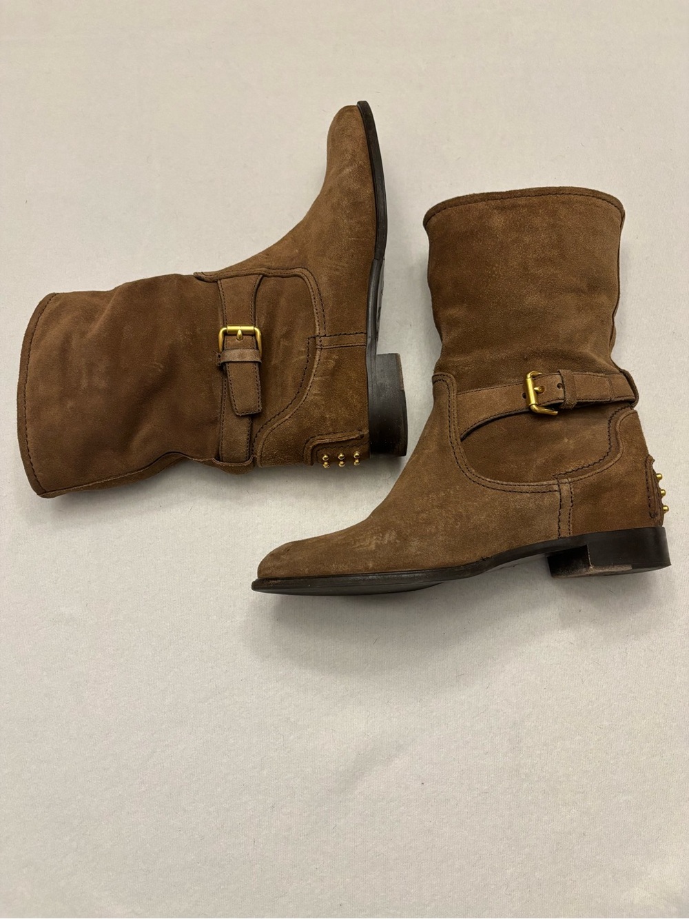 Women’s “Car Shoe” (a Prada brand) Brown Suede Boots size 40 (US 9 1/2)